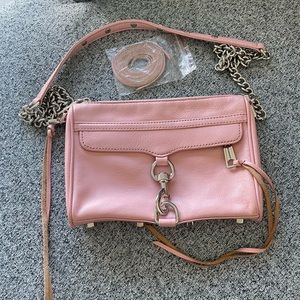 NWOT  Rebecca Minkoff Mini Mac  Leather Crossbody bag- Pink with Silver hardware